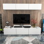 Hanah Home Mueble de TV Blanco con Estante de Pared